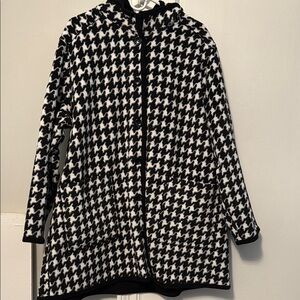 Houndstooth Black and White Women's Coat